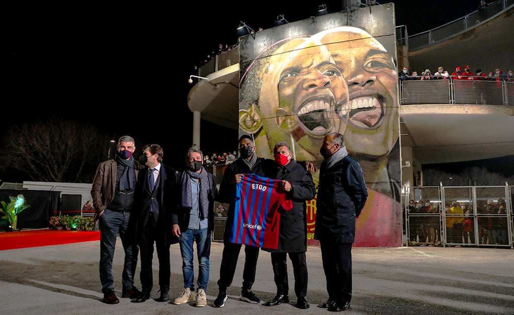 MÄKELISMOS, RCD MALLORCA AND THE LEAGUE JOIN TO TRIBUTE SAMUEL ETO'O AND LEAVE A FIRST DIVISION ARTISTIC LEGACY IN THE STADIUM