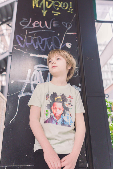 Kids Basquiat Every Child green lime Art Design T-shirt