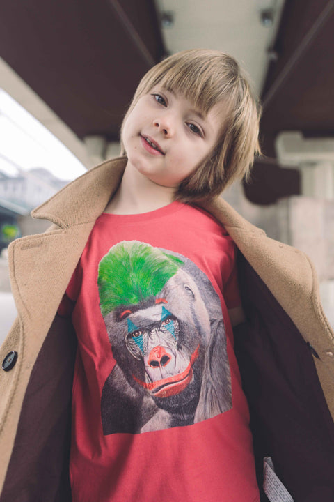 Kids Gorilla red Art Design T-shirt