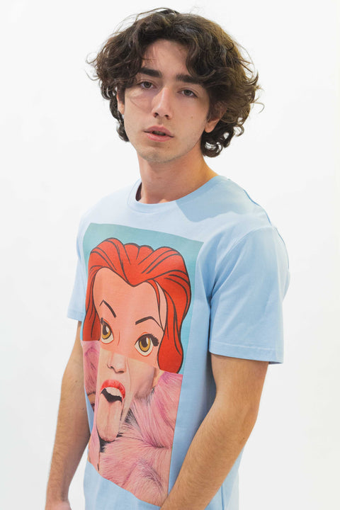 Blue Art Design Tongue T-Shirt